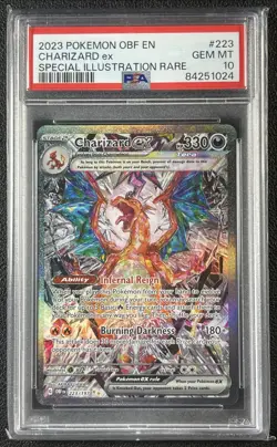 CHARIZARD EX PSA 10 2023 POKEMON SV OBSIDIAN FLAMES OBF EN #223/197 SIR 1024 - Image 1