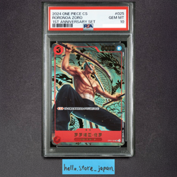PSA 10 Roronoa Zoro OP01-025 1st Anniversary Set Promo Chinese ONE PIECE Card JP - Image 1
