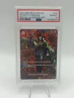 One Piece OP07-015 Monkey D Dragon OP09 Special SP Alternate Alt Art ENG PSA 10 - Image 1