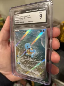 Squirtle AR 170/165 Japanese Pokemon 151 CGC 9 MINT Art Rare Holo 2023 - Image 2