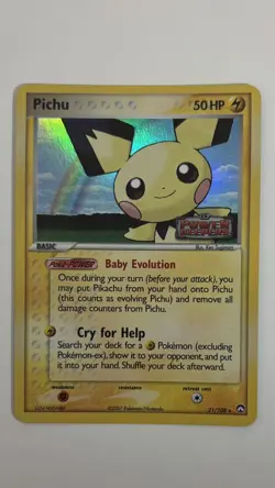 Pokemon TCG Pichu Power Keepers Set with STAMP 21/108 Unlimited Reverse Holo NM - Image 3