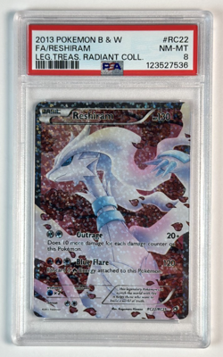 2013 Pokemon B&W Full Art Reshiram FA Legendary Treasures Radiant Coll PSA 8 - Image 1