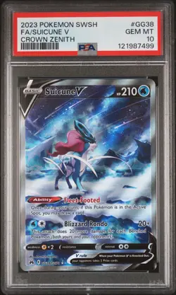 Pokemon Suicune V GG38/GG70 Crown Zenith: Galarian Gallery Holo PSA 10 - Image 1