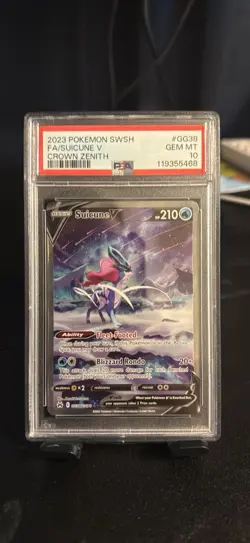 Pokemon Suicune v GG38/GG70 Crown Zenith: Galarian Gallery Holo PSA 10 - Image 1