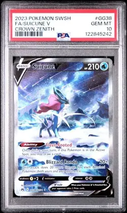PSA 10 Suicune V GG38/GG70 Pokemon Crown Zenith Galarian Gallery Holo - Image 1