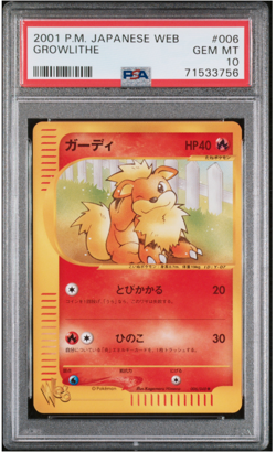 2001 POKEMON JPN WEB 1ST ED #006 GROWLITHE PSA 10 - Image 1
