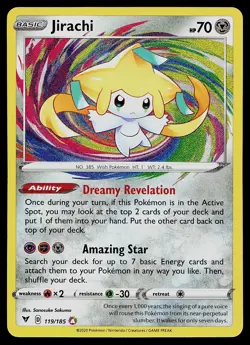 Pokemon Card - Jirachi Vivid Voltage 119/185 Amazing Rare Holo - Image 1