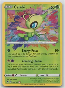 Celebi 009/185 Vivid Voltage NM Holo Foil Amazing Rare Pokemon Card 009/185 - Image 1