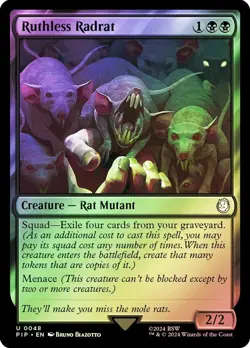 MTG FOIL Ruthless Radrat - Fallout Commander #048 pack fresh - Image 1