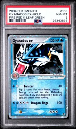 2004 POKEMON EX FIRE RED & LEAF GREEN 109 GYARADOS EX-HOLO PSA 8 - Image 1