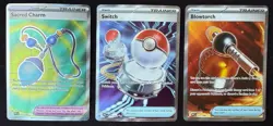 Pokemon TCG Phantasmal Flames Full Art Trainer Lot - Switch, Sacred Charm, Etc - Image 1