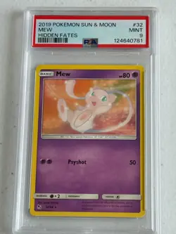 MINT RARE Mew! PSA 9! 2019 Pokemon Sun & Moon Hidden Fates #32/68 - Image 1