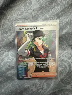 Team Rocket’s Proton 227/182 Trainer Full Art Destined Rivals Pokemon TCG Cards - Image 1
