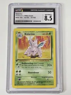 1999 Pokemon Base Set Nidorino 37/102 Unlimited CGC 8.5 - Image 1