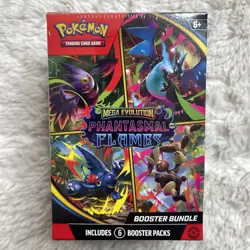 Pokemon TCG Mega Evolution Phantasmal Flames Booster Bundle PKC (6 Packs) - Image 1