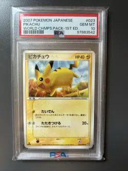 Pokemon PSA 10 Pikachu 023/108 1st Ed World Champions Pack 2007 Japanese - Image 1
