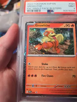 Growlithe Promo #024 Cosmos Holo Pokemon 2023 BSP PAL Blister - PSA 9 *SWIRL* - Image 2