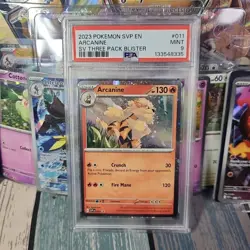 2023 Pokemon Arcanine Cosmos Holo SV Three Pack Blister Promo SVP 011 PSA 9 MINT - Image 1