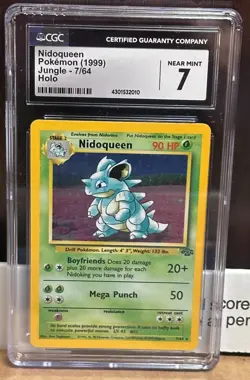 Vintage Nidoqueen Holo WOTC 1999 Pokemon Jungle 7/64 Rare CGC 7 - Image 1