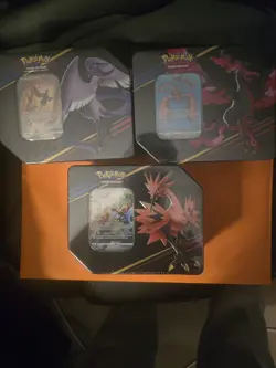 Pokemon TCG: Crown Zenith Tin Galarian Moltres , Zapdos , Articuno 820650851940 - Image 1