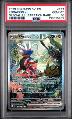 Pokemon Koraidon ex 247/198 Special Illustration Rare Scarlet & Violet PSA 10 - Image 1