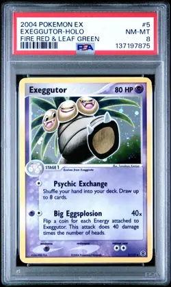 2004 POKEMON EX FIRE RED & LEAF GREEN #5 EXEGGUTOR-HOLO PSA 8 - Image 1