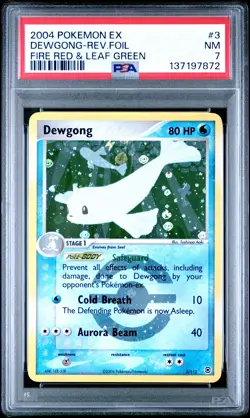 2004 POKEMON EX FIRE RED & LEAF GREEN #3 DEWGONG-REVERSE FOIL PSA 7 - Image 1