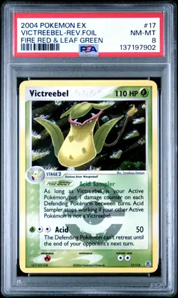 2004 POKEMON EX FIRE RED & LEAF GREEN #17 VICTREEBEL-REVERSE FOIL PSA 8 - Image 1