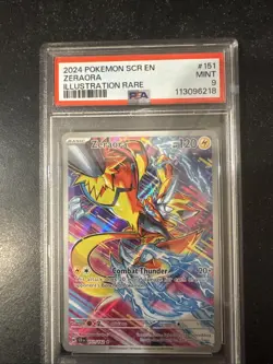 Zeraora Pokemon 151/142 - Illustration Rare - Stellar Crown - PSA 9 - Image 1