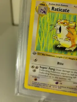 1999 Pokemon TCG Base Set FIRST EDITION Raticate 20/102 PSA 8 - Image 2