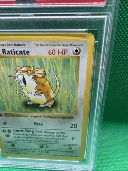 1999 Pokemon Base Set 1st Edition Raticate 040/102 PSA 8 Shadowless NM-MT - Image 3