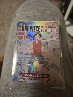 One Piece Monkey D. Luffy US Voyage College Basketball Promo Card Gonzaga SEALED - Image 1