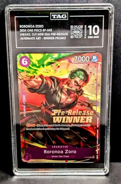 One Piece TCG | Roronoa Zoro | Pre-Release Tournament Winner | P-045 | TAG 10 - Image 1