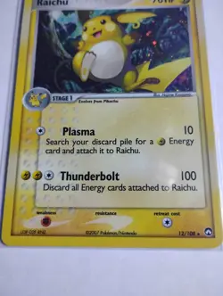Pokemon TCG Power Keepers Raichu 12/108 Rare Holo - LP - Image 3