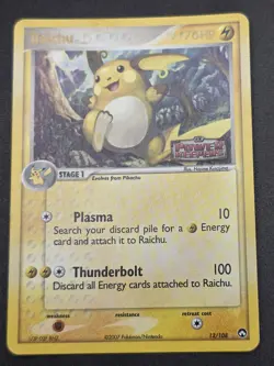 Pokemon TCG 2007 Raichu 12/108 Power Keepers Reverse Holo -Stamped -A - Image 2