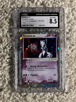 Mewtwo EX CGC 8.5 Pokemon 2003 EX Ruby & Sapphire 101/109 Two Swirls Low POP 93 - Image 1