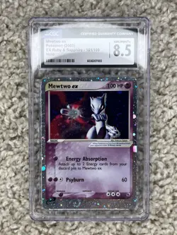 Mewtwo EX CGC 8.5 Pokemon 2003 EX Ruby & Sapphire 101/109 Two Swirls Low POP 93 - Image 3