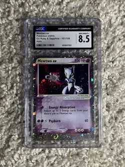 Mewtwo EX CGC 8.5 Pokemon 2003 EX Ruby & Sapphire 101/109 Two Swirls Low POP 93 - Image 5