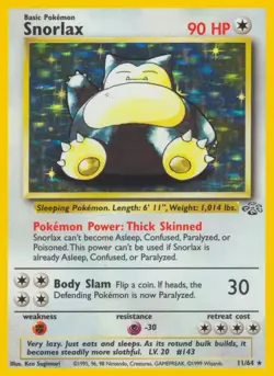 Snorlax - 11/64 - Pokemon Jungle Unlimited Holo Rare Card WOTC MP - Image 1