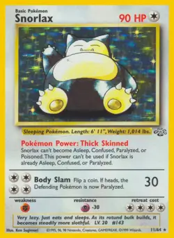 Snorlax - 11/64 - Pokemon Jungle Unlimited Holo Rare Card WOTC MP - Image 1