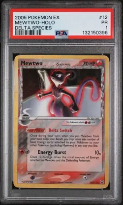2005 Pokemon Ex Delta Species Mewtwo Holo #12 PSA 1! *Pop 50!! - Image 1