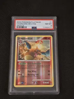 2009 Pokemon Platinum Arceus Charizard Reverse Holo #1 PSA 8 NM-MT - Image 1