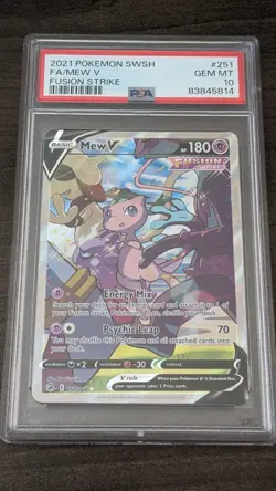 MEW V 2021 Pokemon #251/264 PSA 10 GEM-MINT Fusion Strike FULL ART Graded! - Image 1