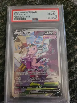 2021 Pokemon Mew V Fusion Strike 251/264 PSA 10 Gem Mint - Image 1