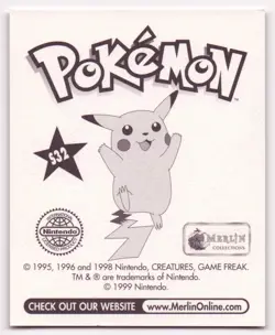 1999 Merlin Pokemon Stickers #S32 Jenny Prism - Image 2