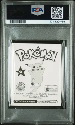 PSA 9 MINT 1999 MERLIN POKEMON #S2 ASH & PIKACHU-PRISM - Image 2