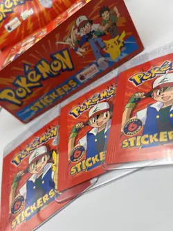 Topps Merlin Stickers Pokemon Factory Sealed Vintage 1999 1x Pack w/ FREE GIFT - Image 2