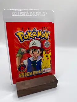 Topps Merlin Stickers Pokemon Factory Sealed Vintage 1999 1x Pack w/ FREE GIFT - Image 3