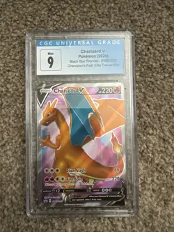 Charizard V Champions Path Pokemon Black Star Promo SWSH050 - CGC 9 Mint - Image 1
