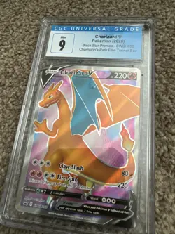 Charizard V Champions Path Pokemon Black Star Promo SWSH050 - CGC 9 Mint - Image 2
